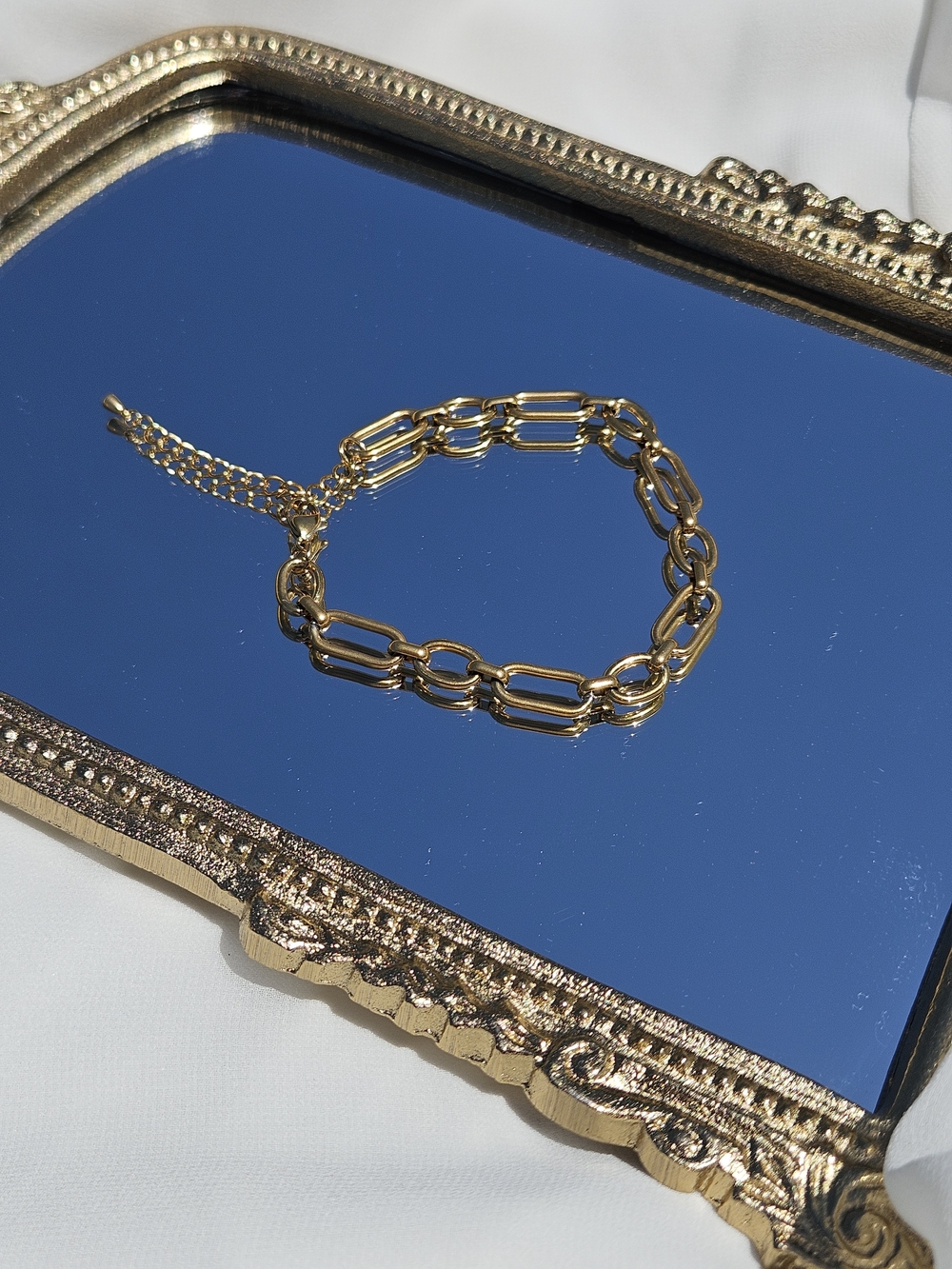 The Vegas Link Bracelet - Stainless Steel Gold Paperclip Curb New